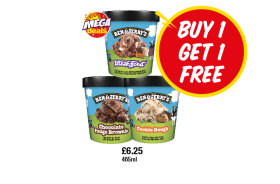 Ben & Jerry's Phish Good, Chocolate Fudge Brownie, Cookie Dough - Buy 1 Get 1 FREE at Premier