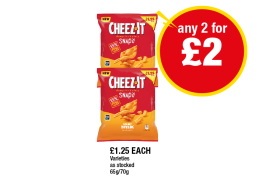 Cheez It Cheese & Chilli, Double Cheese - Any 2 for £2 at Premier