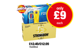 Foster's, Strongbow - Now Only £9 at Premier