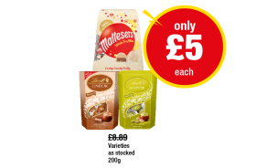 Maltesers White Truffle, Lindor Tiramisu, Pistachio - Now Only £5 at Premier