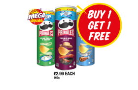 Pringles Sour Cream & Onion, Texas BBQ Sauce, Salt & Vinegar - Buy 1 Get 1 FREE at Premier