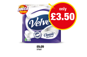 Velvet Classic Quilted - Now Only £3.50 at Premier