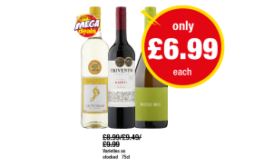 Barefoot Pinot Grigio, Trivento Malbec, Mucho Mas Blanco - Now Only £6.99 at Premier