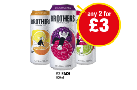 Brothers Cider Best Of The Zest, Un-Berrylievable, Berry Sub-Lime - Any 2 for £3 at Premier