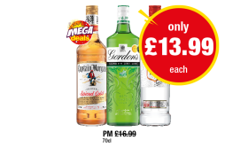 Captain Morgan, Gordons, Smirnoff - Now Only £13.99 at Premier