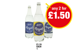 Carters Royal Soda Water, Indian Tonic Water, Low Calorie - Any 2 for £1.50 at Premier