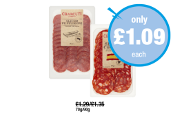 Charcuti Sliced Pepperoni, Sliced Chorizo - Now Only £1.09 at Premier