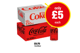 Diet Coke, Coca Cola Zero Sugar - Now Only £5 at Premier