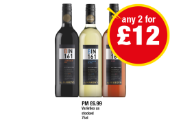 Hardy's Bin 161 Jammy Rich Red, Sauvignon Blanc, Rosé - Any 2 for £12 at Premier