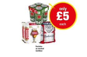 Heineken, Stella Artois, Budweiser - Now Only £5 at Premier