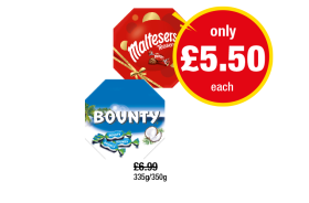 Maltesers Teasers, Bounty - Now Only £5.50 at Premier