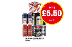 Red Stripe, Kronenbourg, Brewdog Lost, Estrella, Asahi - Now Only £5.50 at Premier