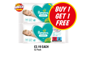 Pampers Sensitive - Buy 1 Get 1 FREE at Premier