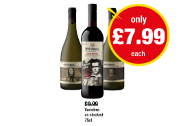 19 Crimes Chard, Red Wine, Sauv Block - Now Only £7.99 each at Premier