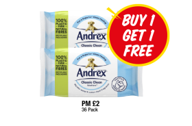 Andrex Classic Clean Wipes - Buy 1 Get 1 FREE at Premier