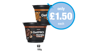 GetPRO Pudding Caramel, Chocolate - Now Only £1.50 each at Premier
