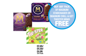 Magnum Double Starchaser, Chill, Twister Mini - Buy Any Pack of Magnum Starchaser Or Magnum Chill & Get Twister Minis FREE at Premier
