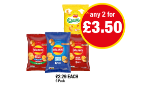 Quavers, Walkers Variety, Cheese & Onion, Ready Salted - Any 2 for £3.50 at Premier