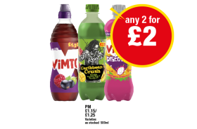 Vimto, Discovery, Caribbean Crush - Any 2 for £2 at Premier