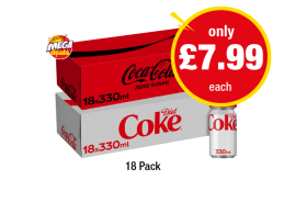 Coca Cola Zero Sugar, Diet Coke - Now Only £7.99 each at Premier