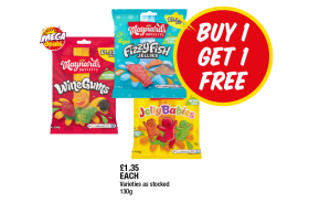 Maynards Wine Gums, Fizzy Fish, Jelly Babies - Buy 1 Get 1 FREE at Premier