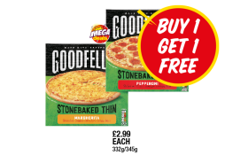 Goodfellas Stonebaked Thin Pepperoni, Margherita - Buy 1 Get 1 FREE at Premier