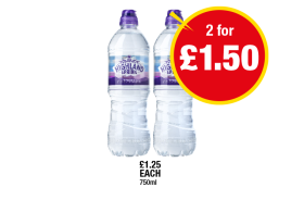 Highland Spring Water - 2 for £1.50 at Premier