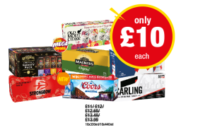 Kopparberg Variety Pack, Strongbow Strawberry, Old Mout Cider Variety Pack, Magners, Coors, Kronenbourg, Carling - Now Only £10 at Premier