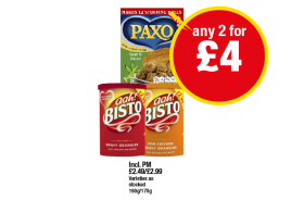 Paxo Sage & Onion, Aah Bisto, Chicken - Any 2 for £4 at Premier