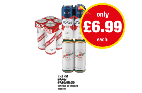 Red Stripe, Kronenbourg, San Miguel - Now Only £6.99 at Premier